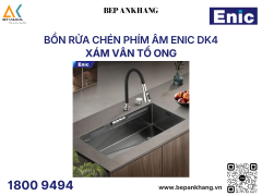 Bồn rửa chén phím âm Enic DK4 - Màu xám vân tổ ong - Màn hình led hiển thị nhiệt độ